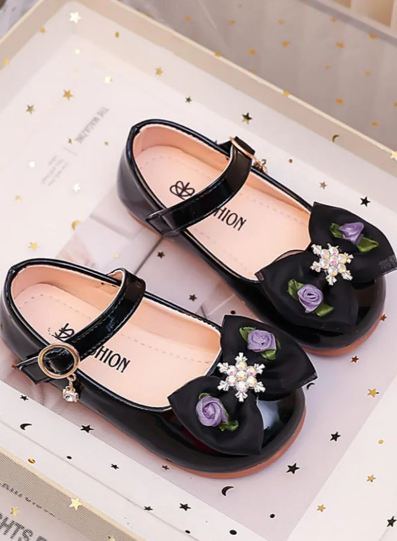 Take Two Girls Bow and Rhinestone Mary Jane Shoes